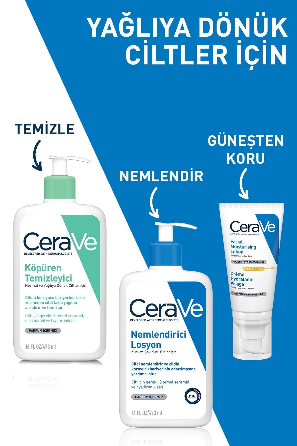 پاک کننده صورت کف 473 میل برای پوست طبیعی و روغنی 2 قطعه CeraVe