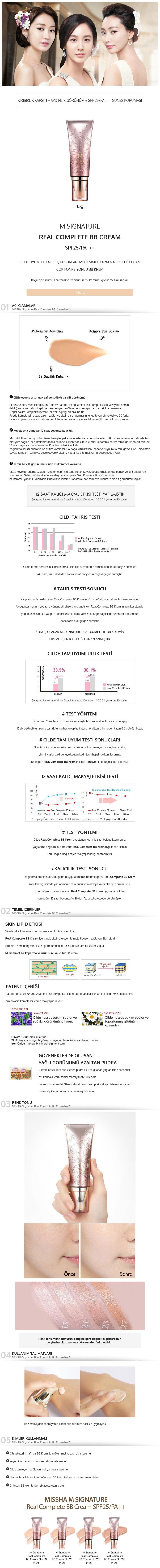 Missha Hassas Ciltler İçin BB Krem SPF25/PA++ Signature Real Complete BB  Cream No: 21 (45g) Fiyatı, Yorumları - TRENDYOL