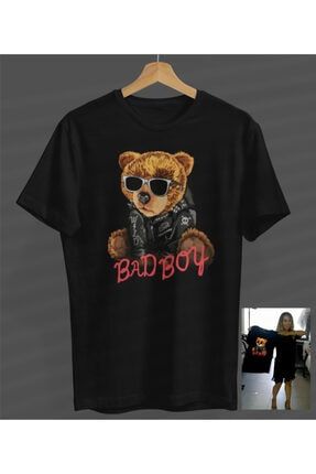 Unisex Bad Boy Tasarım Siyah Yuvarlak Yaka T-shirt S233580479420SİYAHNVM