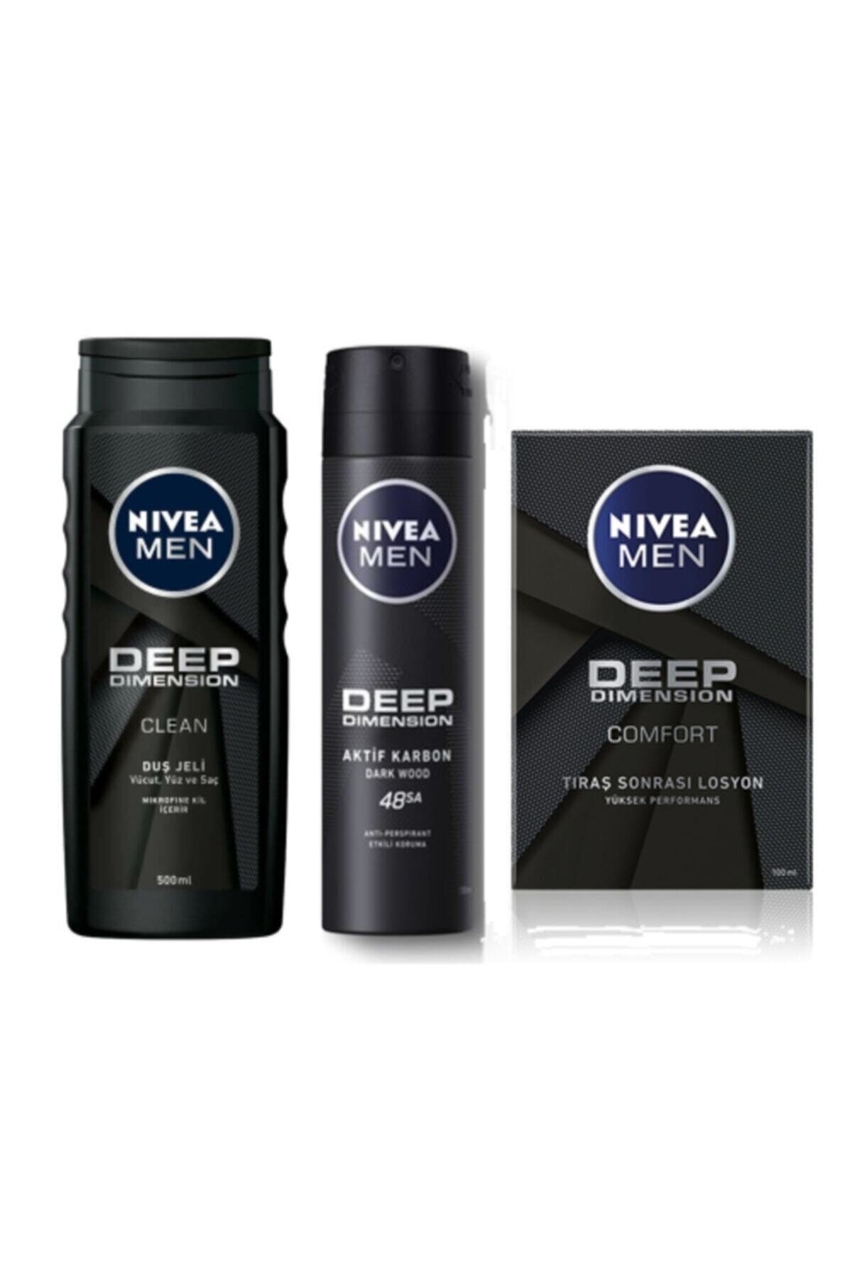 NIVEA Men Deep Dimension Erkek Bakım Seti 3 Parça