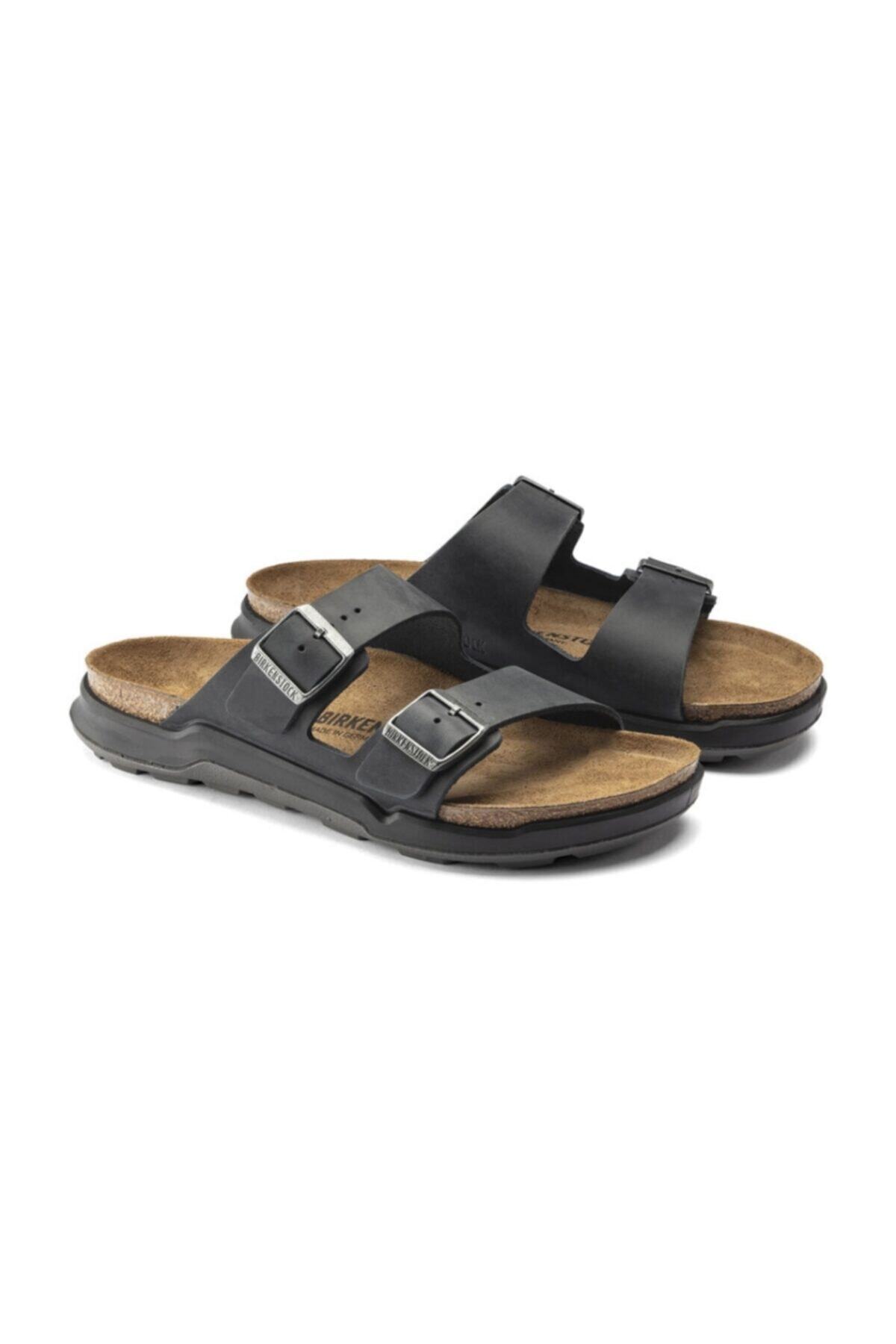 دمپایی بیرکن استاک مردانه چرم مشکی  راسته      لباس خانگی | Birkenstock 1018461 DE - تصویر 4