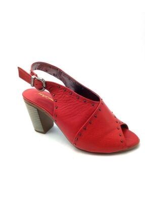 Kadın Kırmızı Deri Topuklu Ayakkabı AEQTVZ68