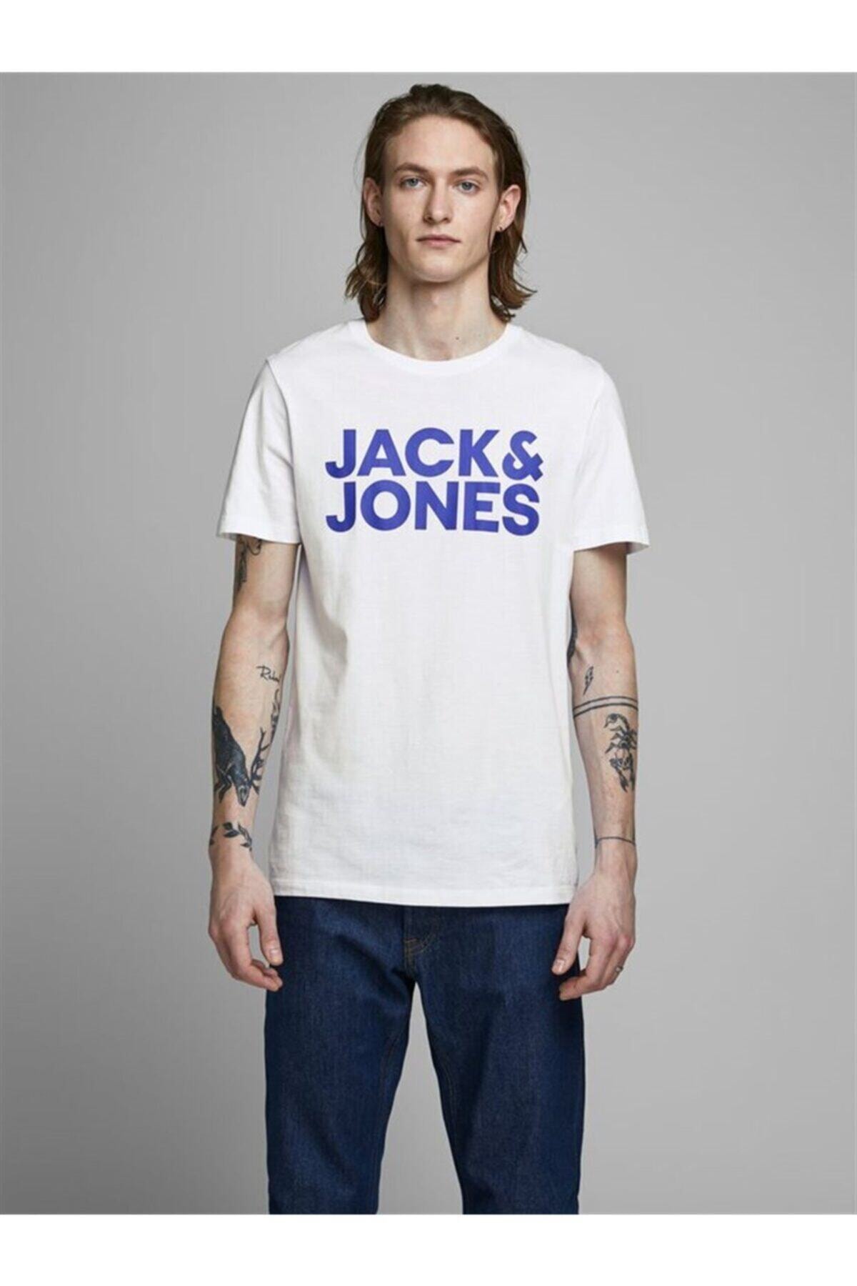 Jack & Jones JJECORP LOGO TEE SS O-NEC Beyaz Erkek T-Shirt 101069459