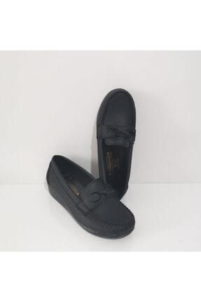 Gezer Ortopedik Fiyonklu Dolgu Topuk Bayan Ayakkabı Siyah ANNE61F