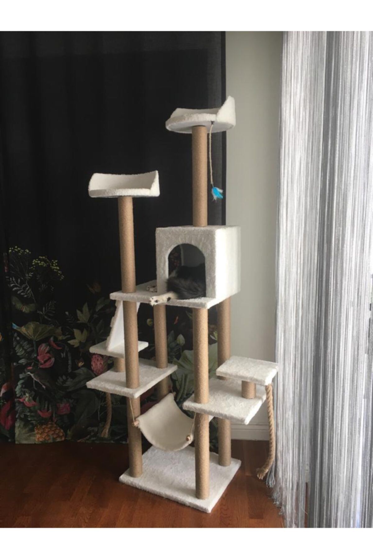 pethomealpi-Castle Multi-Storey Nest Cat Scratching and Play Platform 3