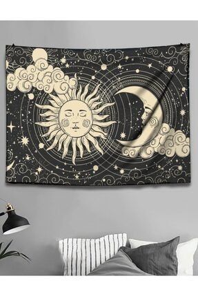 Siyah Ay Güneş Bulut Duvar Halısı 70x100 Cm CKRSVZ46