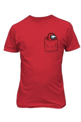 Unisex Kırmızı Among Us Who Is Imposter Baskılı T-shirt tp-among02-pckt-shirt-red-l