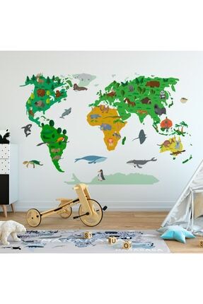 Çocuk Dünya Haritası Sticker 182x118 cm DEZ122EDN