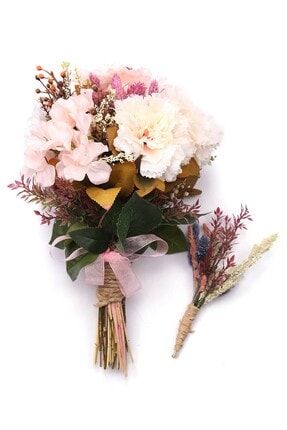 Yapay Çiçek Kuru Çiçek Karanfil Ortancalı Gelin Buketi Kc00100165 KC00100165