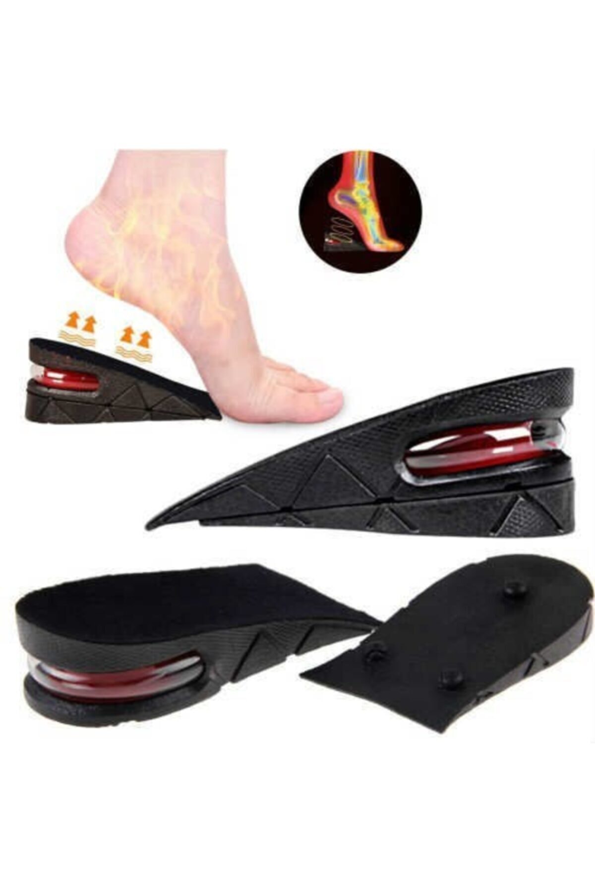 Hava Yastıklı Boy Uzatıcı Ayak Tabanlık Boy Uzatan Gizli Topuk 5 Cm Ayakkabı Platform Dolgu Yükselt 3