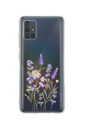 Uyumlu Samsung A71 Lavender Desenli Premium Şeffaf Silikon Kılıf SAMA71SLVNDR