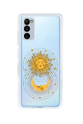 Uyumlu Samsung S20 Fe Moon & Sun Desenli Premium Şeffaf Silikon Kılıf SAMS20FESMOONSUN