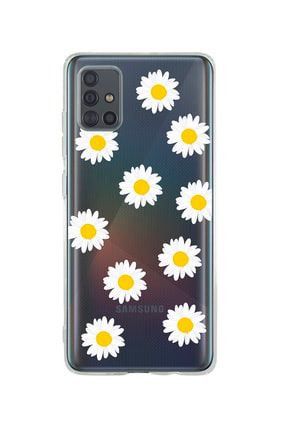 Uyumlu Samsung A71 Bahar Papatyaları Desenli Premium Şeffaf Silikon Kılıf SAMA71SYAZPAP