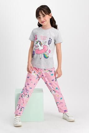 Kız Çocuk Gri Pijama Takımı RP1730-C