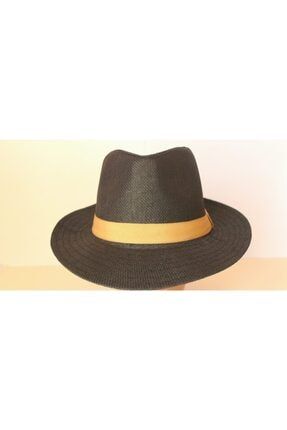 Yeni Sezon Erkek Siyah Hasır Kovboy Şapka PY1750-13