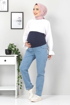 Kadın Açık Mavi Hamile Kot Pantolonu Tsd22052 TSD22052