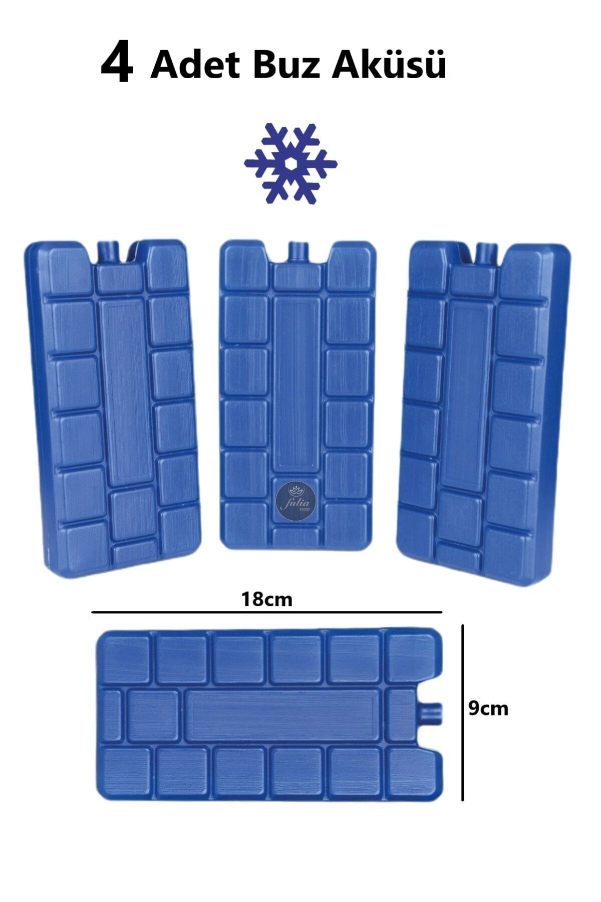 Fulia Buz Aküsü 4 Adet Soğuk Tutucu Buz Kasedi Kamp Outdoor Piknik Plaj Çanta Soğutucu
