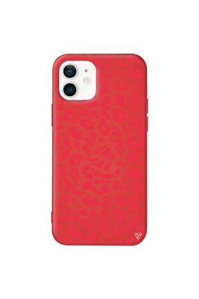 Iphone 12 Kırmızı Renkli Silikon Leopar Rose Telefon Kılıfı Ptr015-iPhone-12
