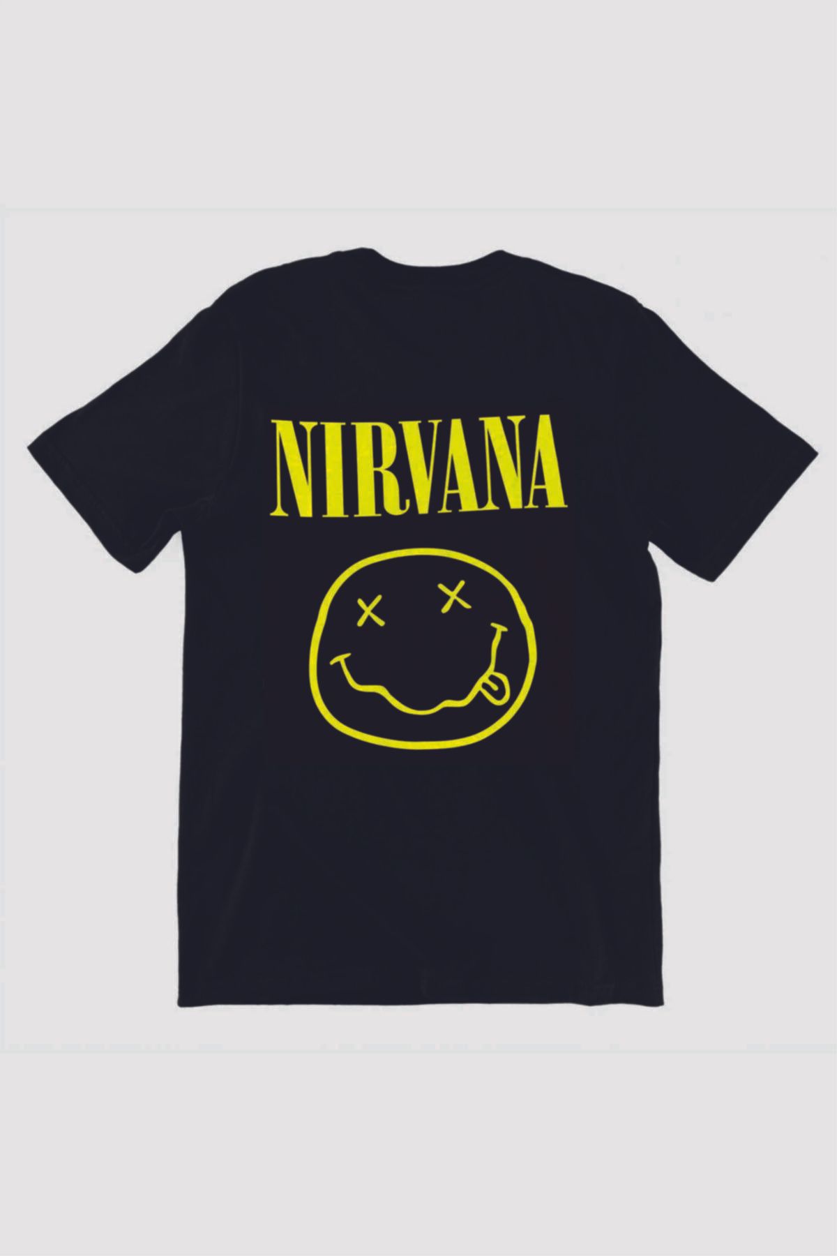 StudyoUmitTi ort Unisex Siyah Nirvana Smiley Band Bask l T Shirt Fiyat Yorumlar Trendyol