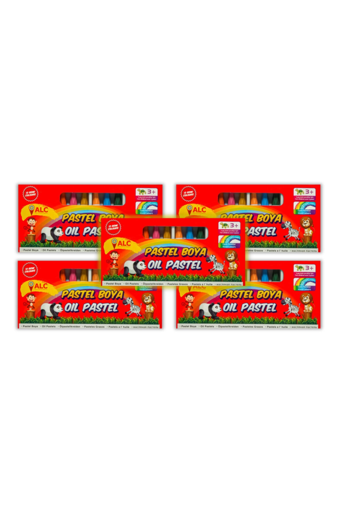 ALC 12 Renk Pastel Boya Ap001 5 Li Set