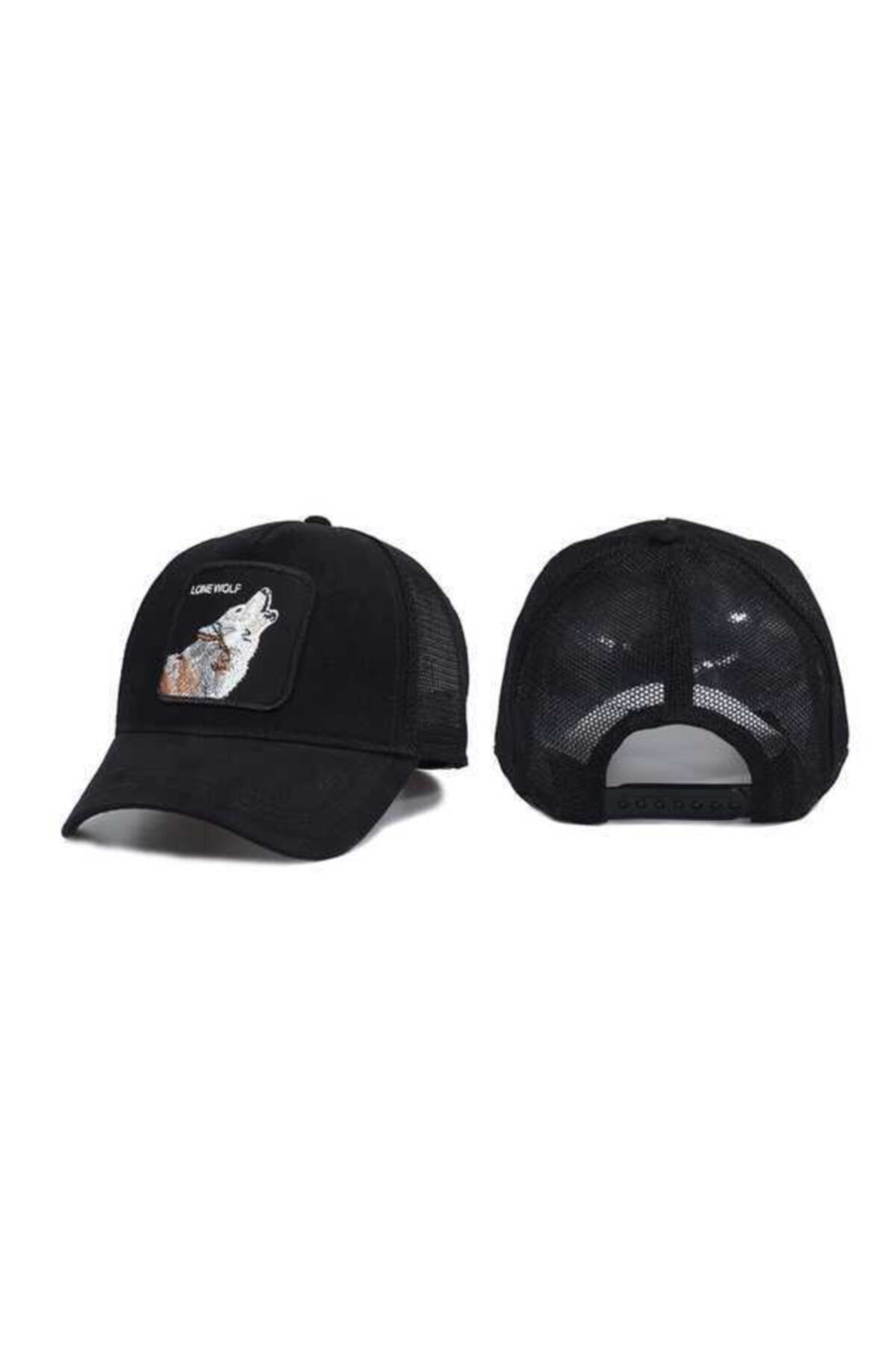 SYT-Black Lonewolf Mesh Unisex Flexi Snapback Hat 2