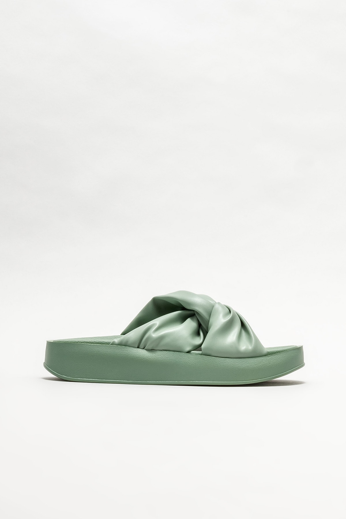 Elle Shoes Kadın Yeşil Dolgu Topuklu Terlik NE7378