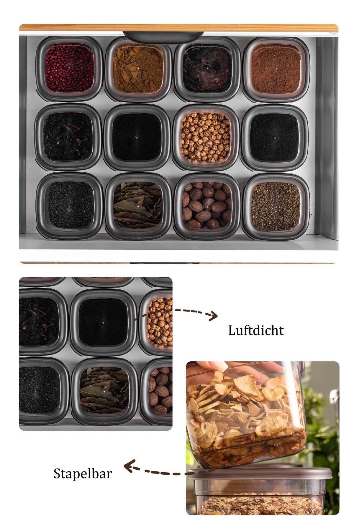 Viwares-Peggy luftdichte Vorratsdosen mit Deckel | 36er Vorratsbehälter Set 2