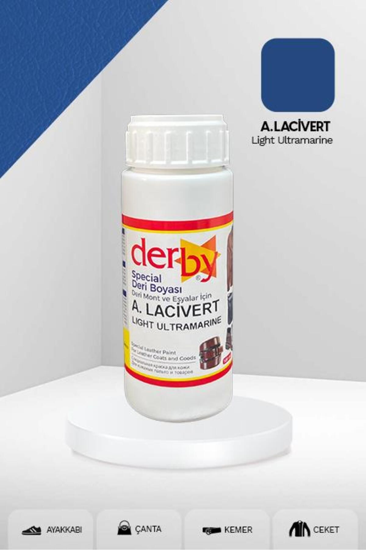 Derby Special Açık Lacivert Deri Boyası 100 ml / Mont Eşya Çanta Kemer Cüzdan Ayakkabı Deri Boyası