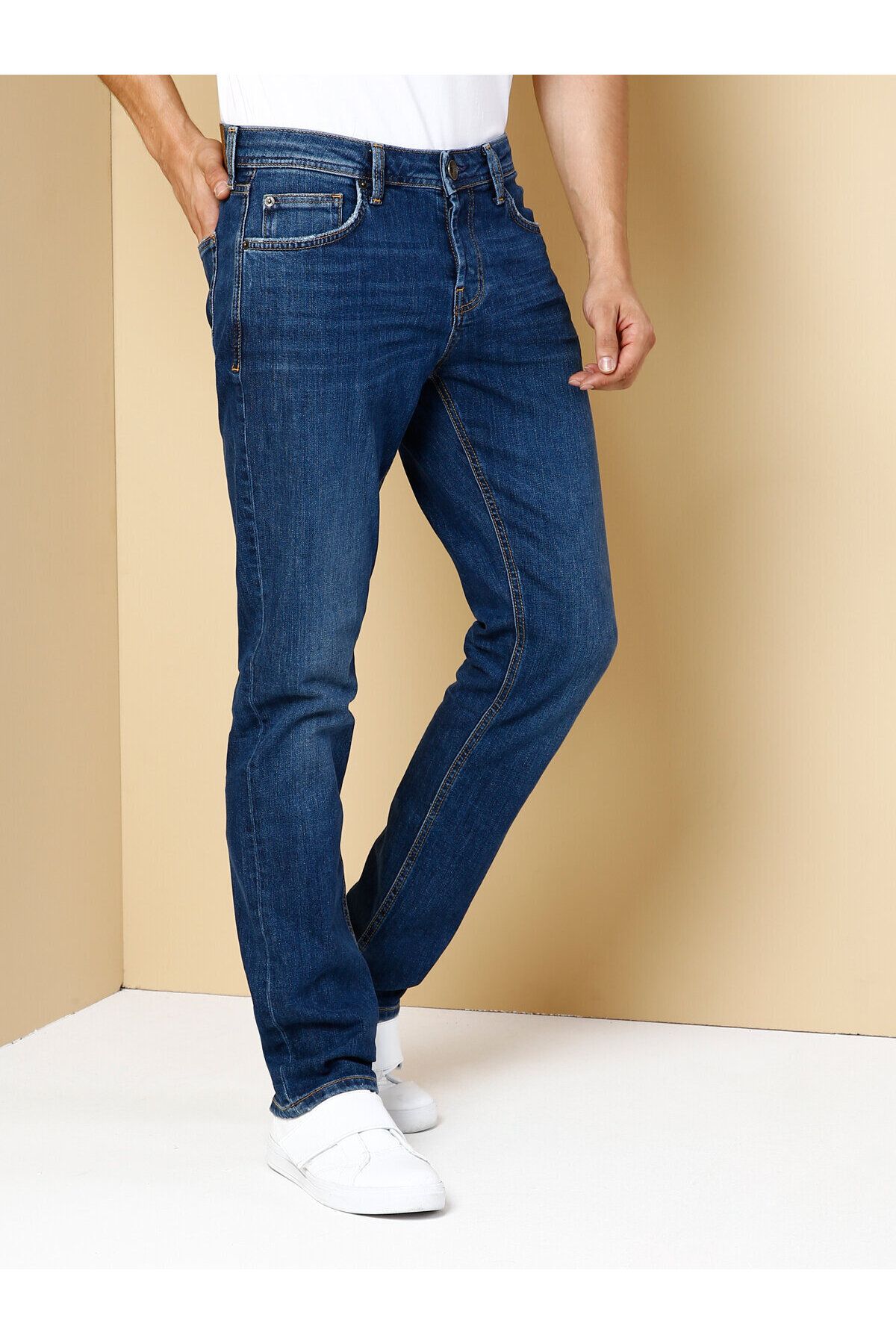 Colin’s 044 کمر کم کارل مستقیم Paça Fit Jean شلوار جین آبی