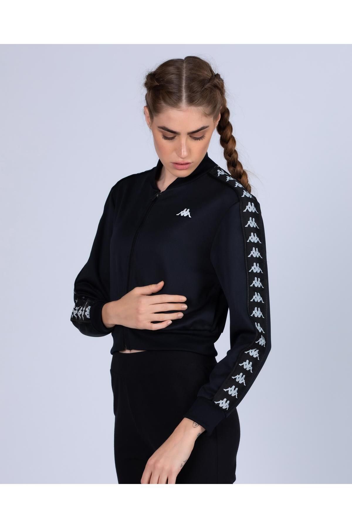 Kappa 222 Banda Asber Women s Black White Regular Fit Sweatshirt