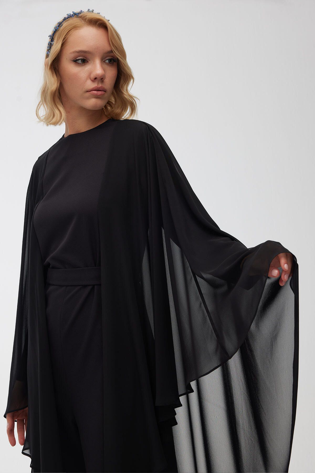 Manuka-Cape Abendkleid Overall Schwarz 6
