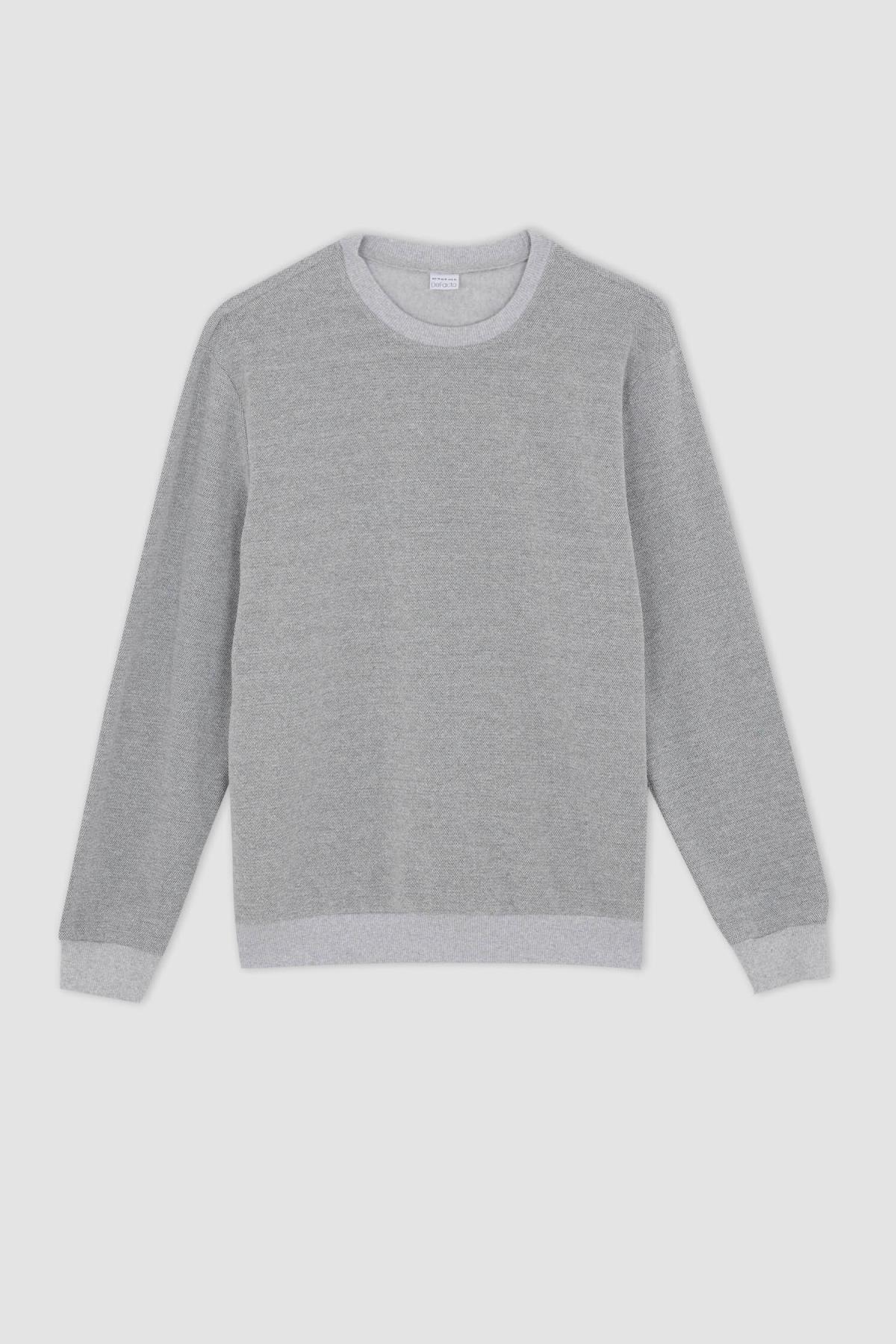 سویشرت مردانه خاکستری دفاکتو | U5847AZ23AU اورجینال - تصویر 8