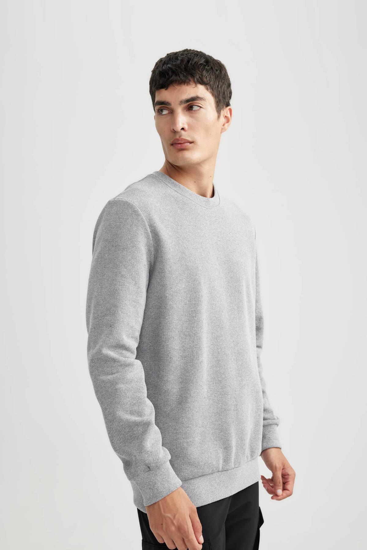 سویشرت مردانه خاکستری دفاکتو | U5847AZ23AU اورجینال - تصویر 4