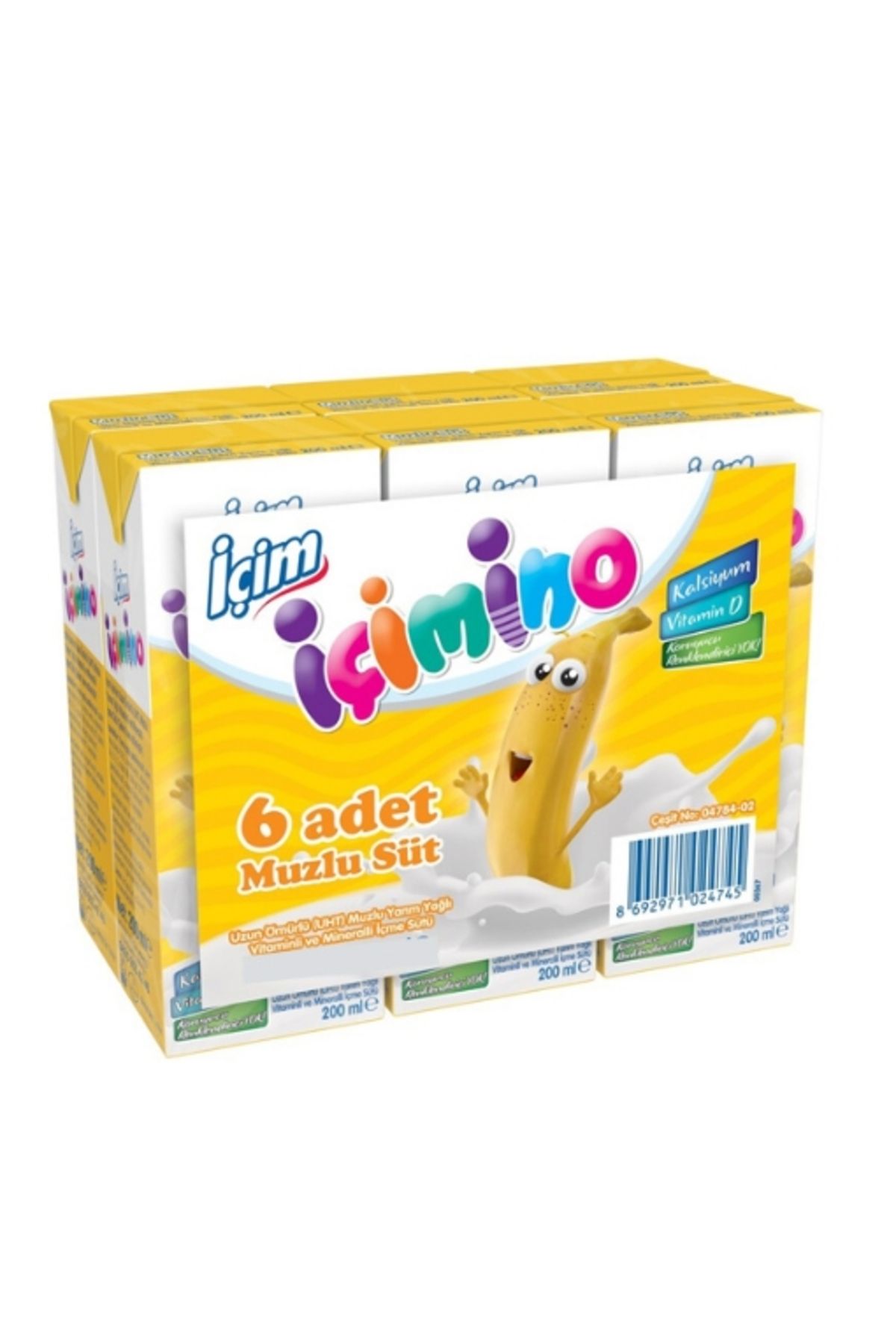 İçim Içim Içimino Muzlu Süt 6x180 Ml. (6'LI)