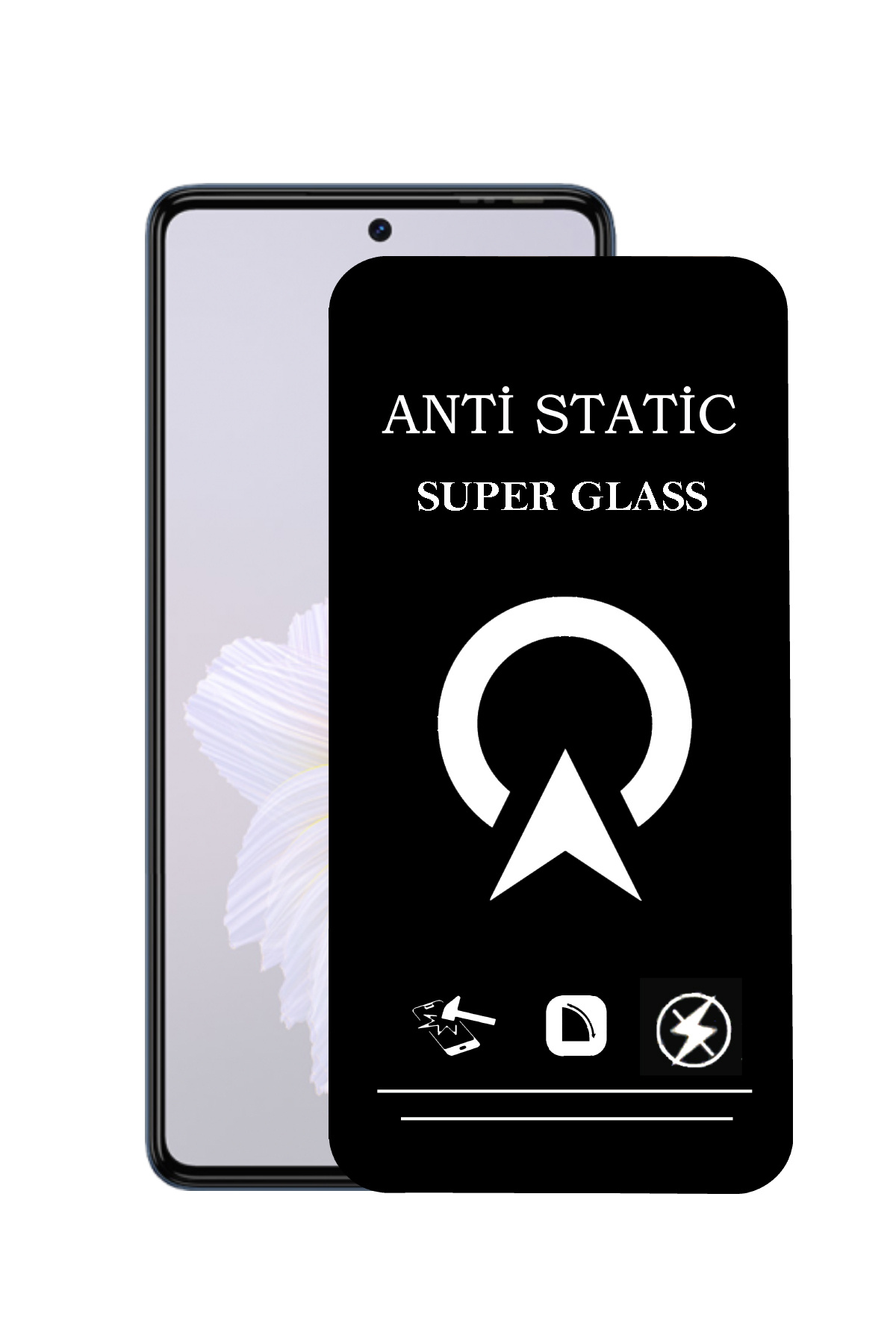 Tecno Camon 20 ile Uyumlu Tam Kaplayan Anti Statik Çizilmez Safir Ekran Koruyucu Cam