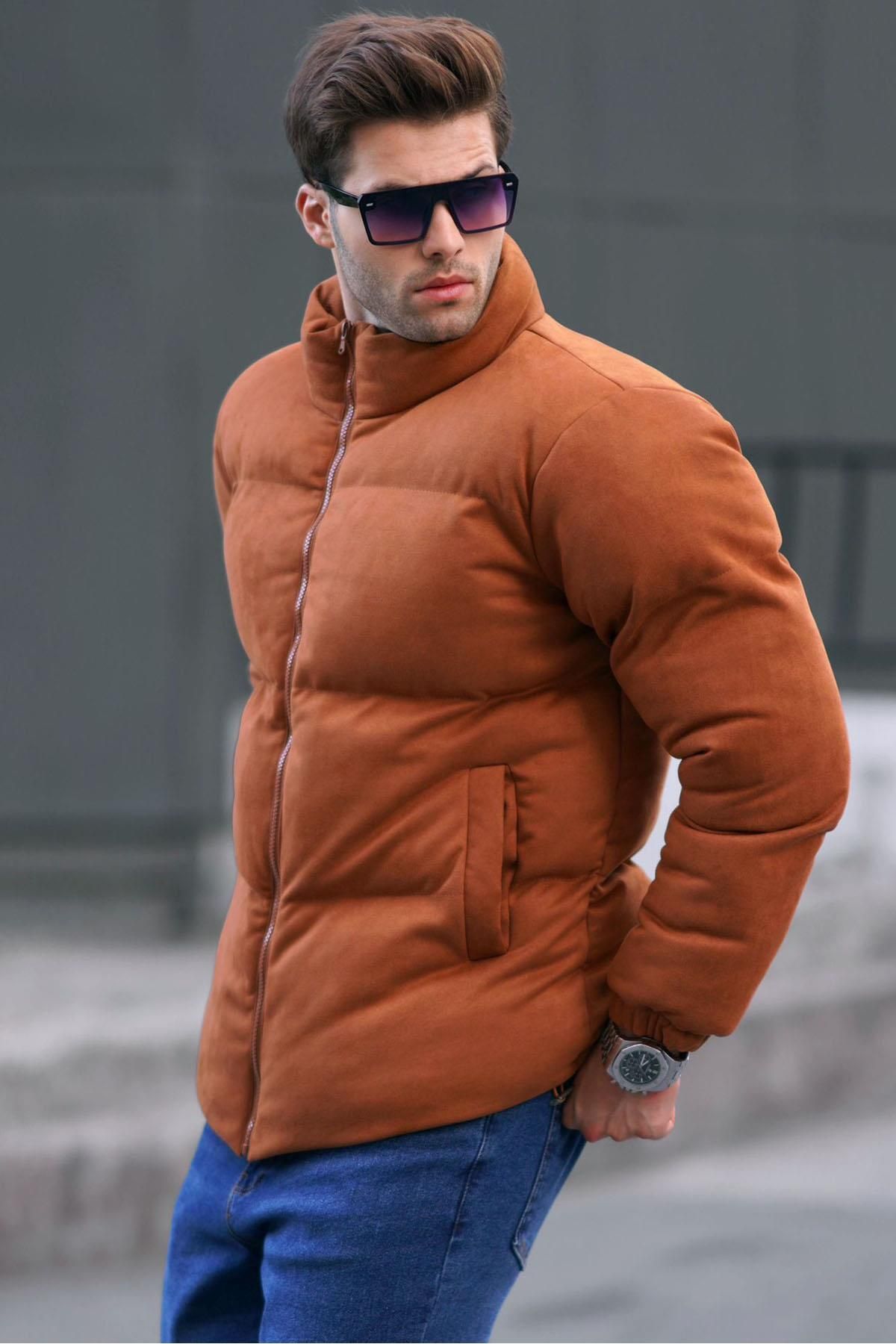 کاپشن پف دار مردانه قهوه ای Nubuck