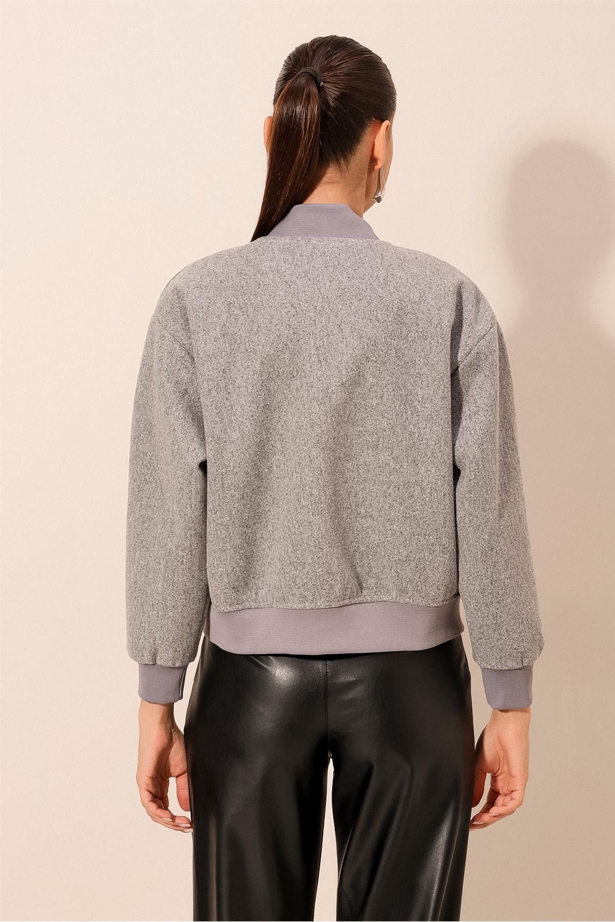 Bigdart-0688 Double Pocket Crop Jacket - Gray 6