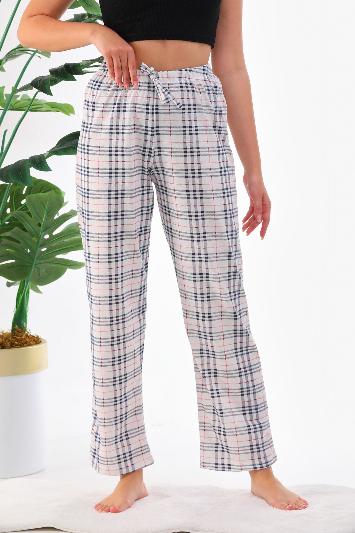 Arvin Pijama Plaid Printed Soft Textured Thermal Pajama Bottoms Tracksuit  Viscos Unisex - Trendyol