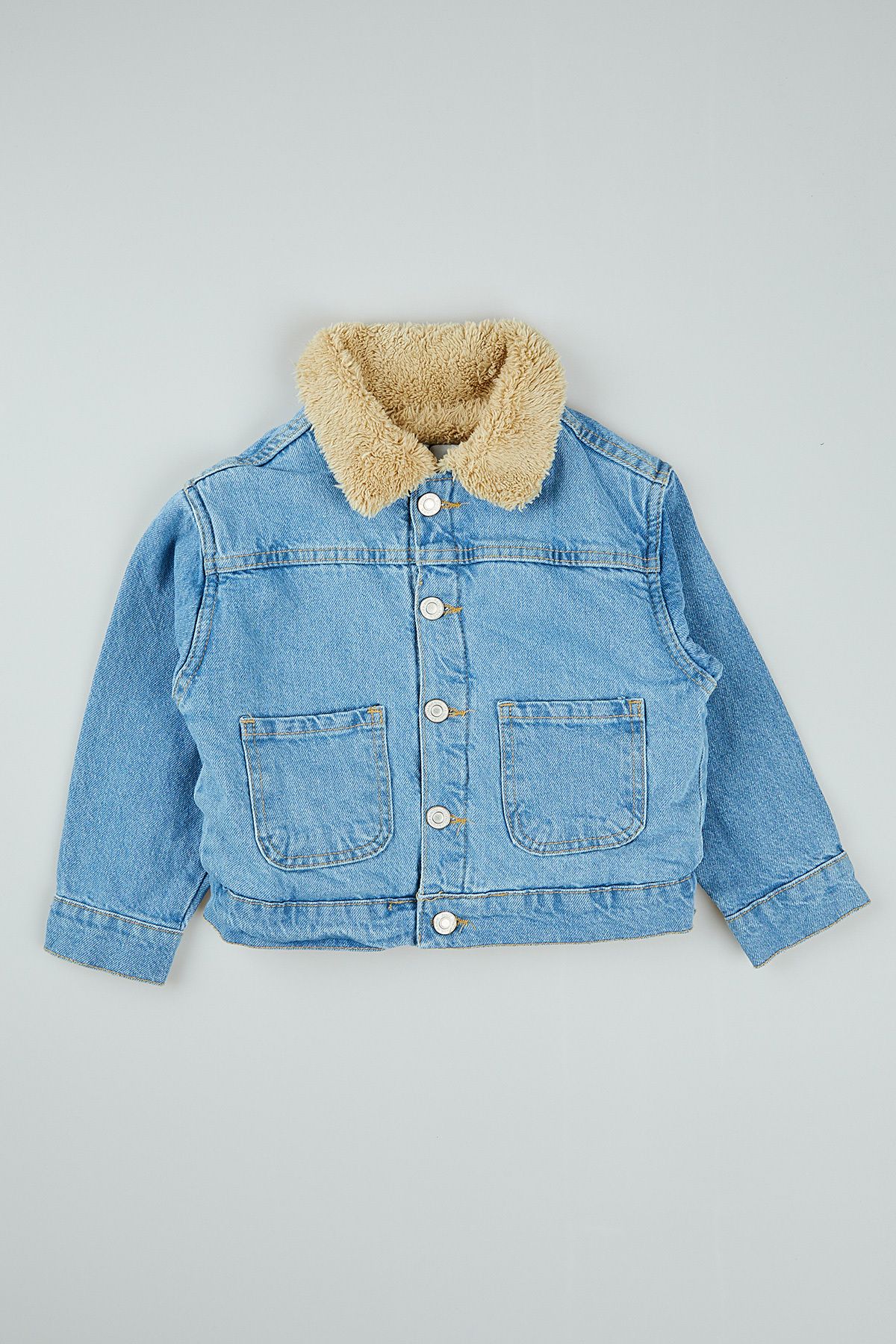 Denim jacket shop with fur kids