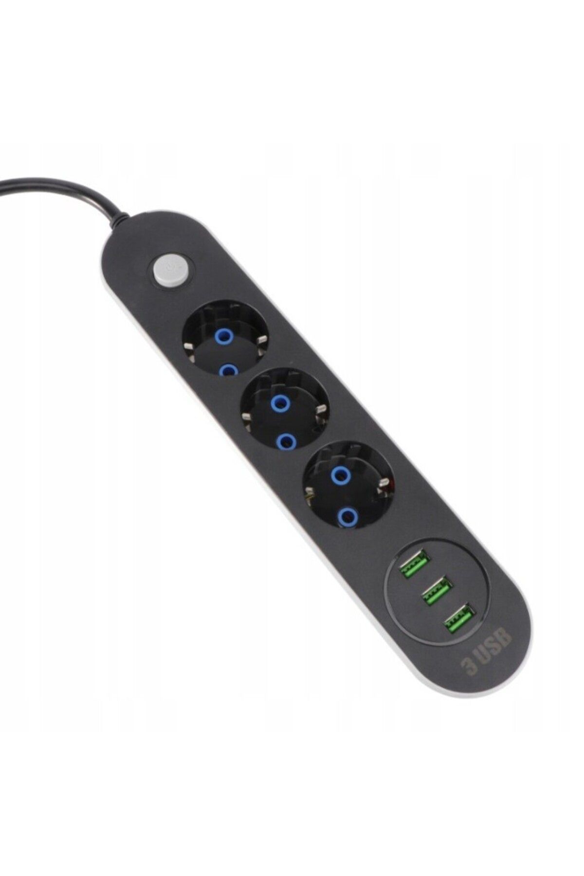 2500w/2mt/3usb Akıllı Grup Priz Termal Akım Korumalı Soket Fiş Güç Anahtarlı Çoklu Uzatma Kablosu