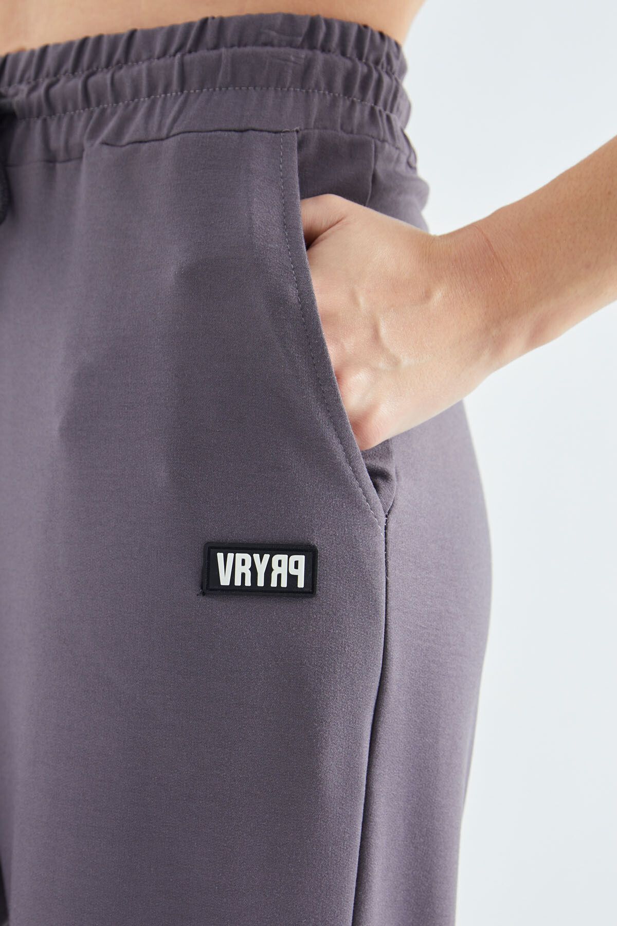 Veryperi Dark Gray Hooded Pocket Detailed Wide Leg Oversize Tracksuit 02372