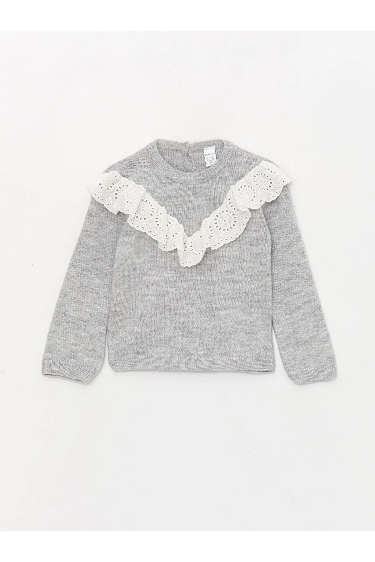 LC Waikiki LCW baby Bisiklet Yaka Uzun Kollu Kız Bebek Kazak