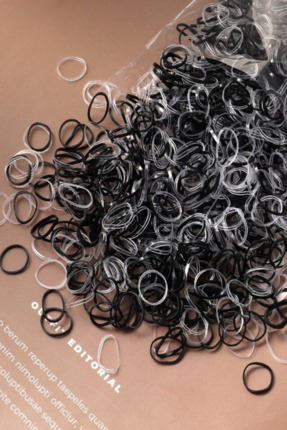 Diloshtrend Design 500 Adet Siyah/Şefaf Karma Saç Örgü Lastiği