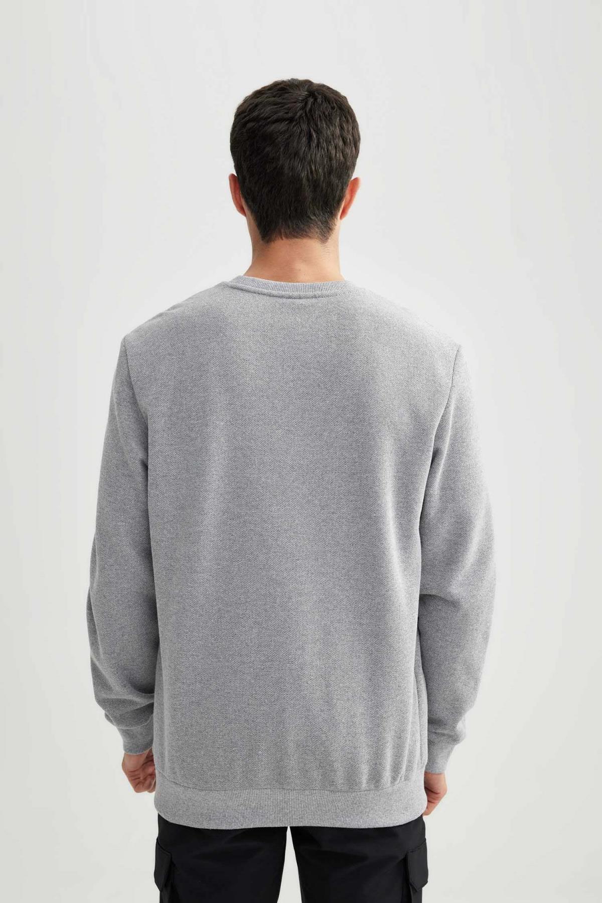 سویشرت مردانه خاکستری دفاکتو | U5847AZ23AU اورجینال - تصویر 7