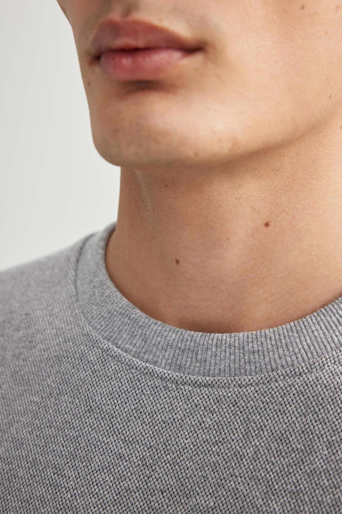 سویشرت مردانه خاکستری دفاکتو | U5847AZ23AU اورجینال - تصویر 6