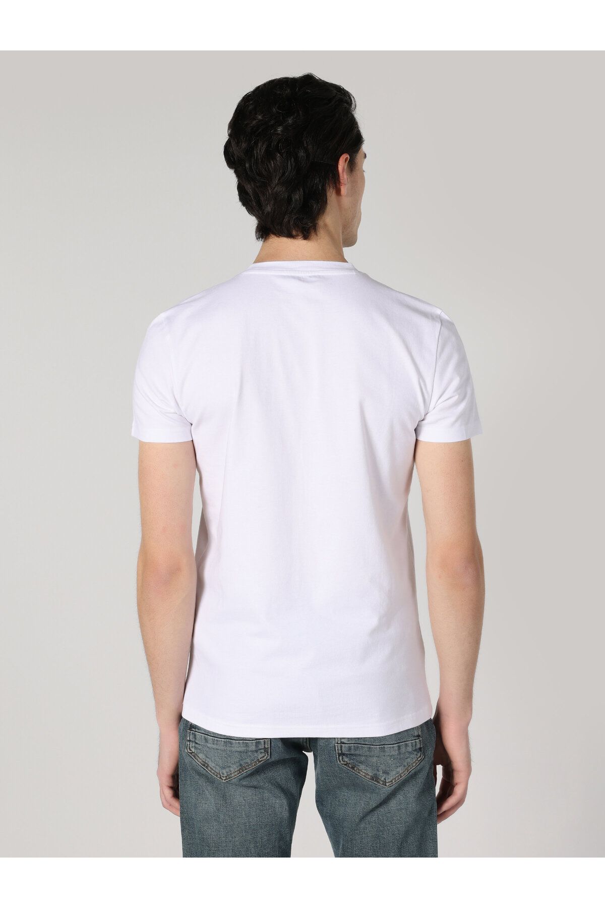 Colin’s آستین کوتاه مردانه سفید پوست چاپ شده T shirt