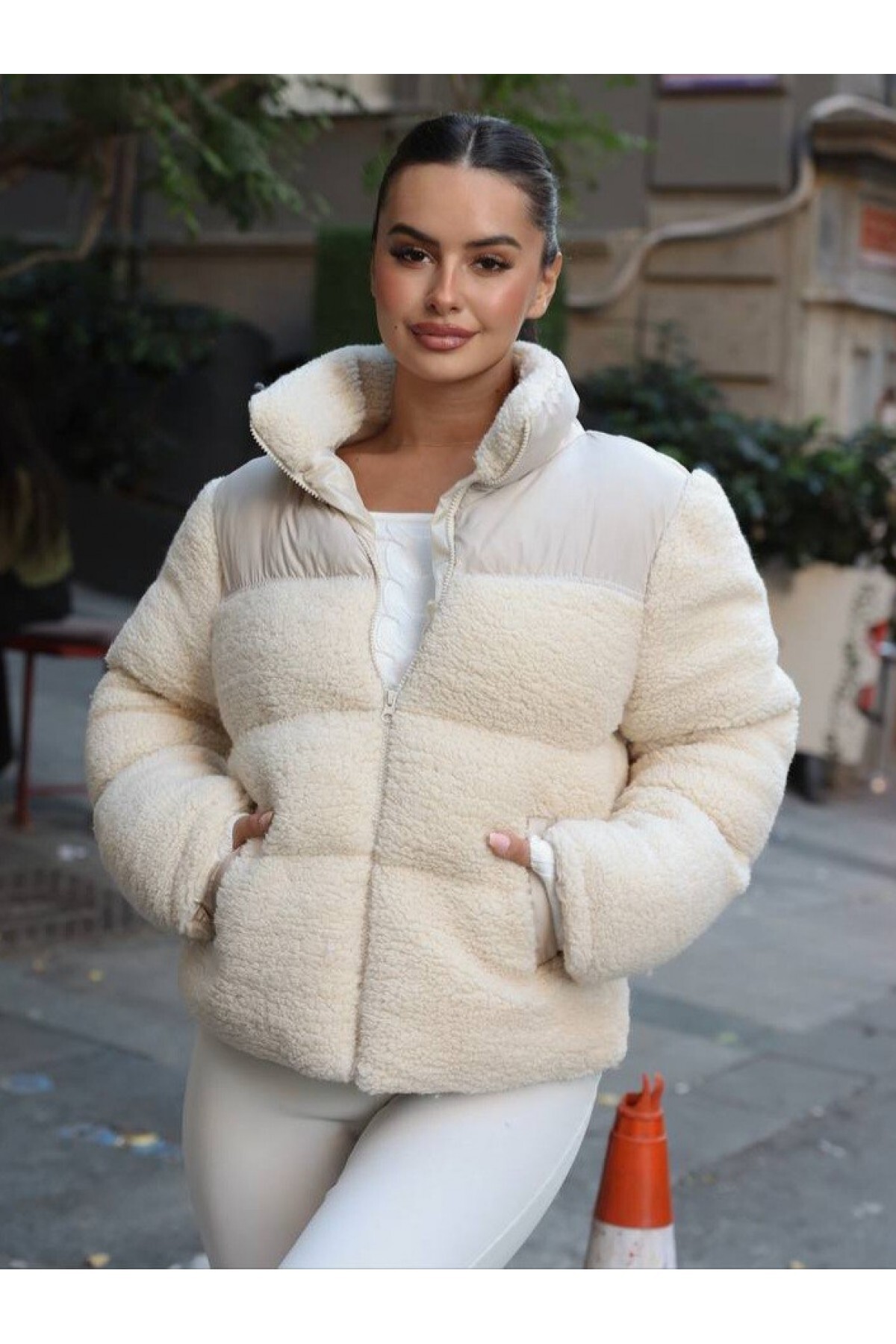 Furry Outside and Lining Inside Puffer Coat