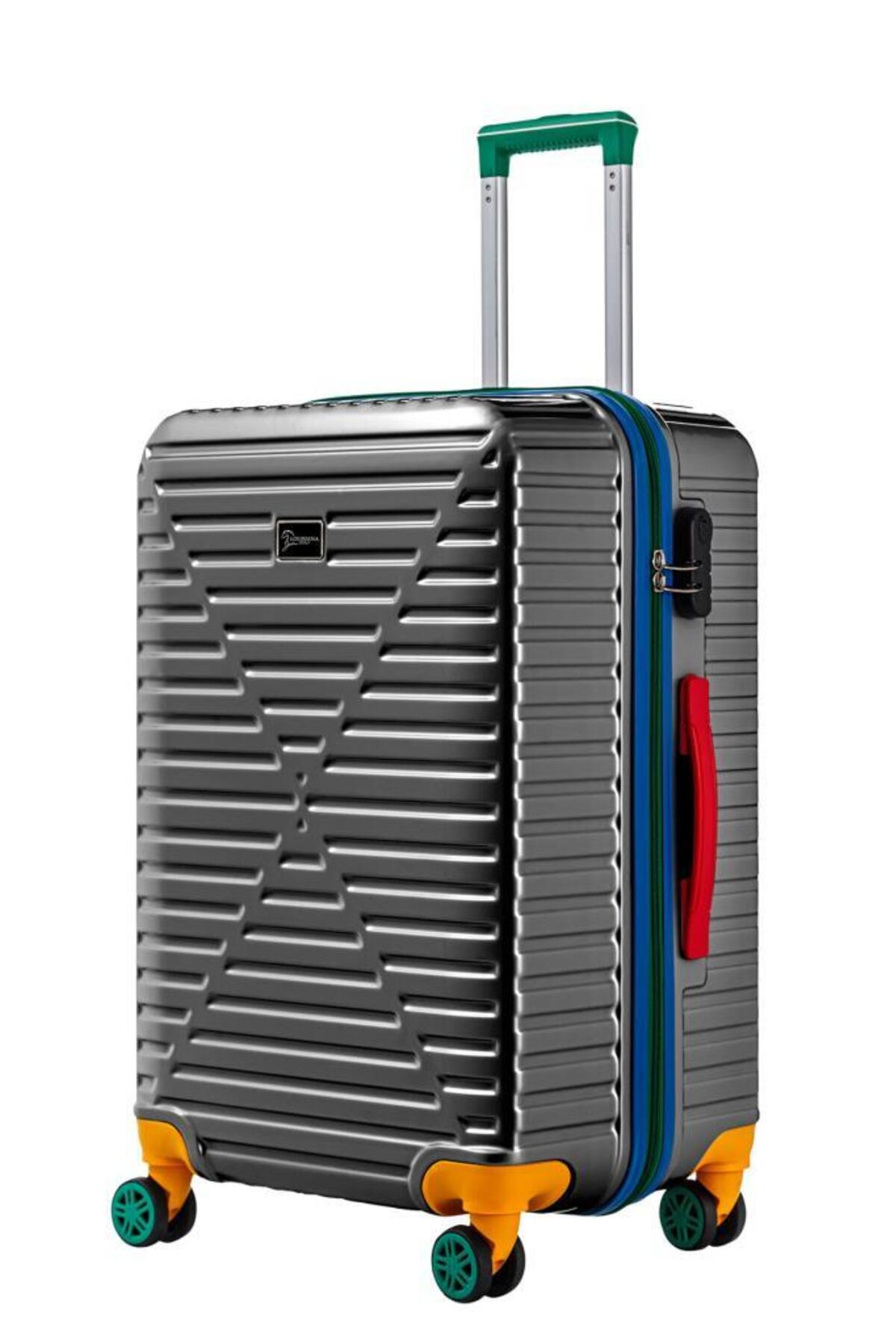 louisiana polo Büyük Boy %100 Polikarbon Valiz 4x2 Teker Antrasit 1088