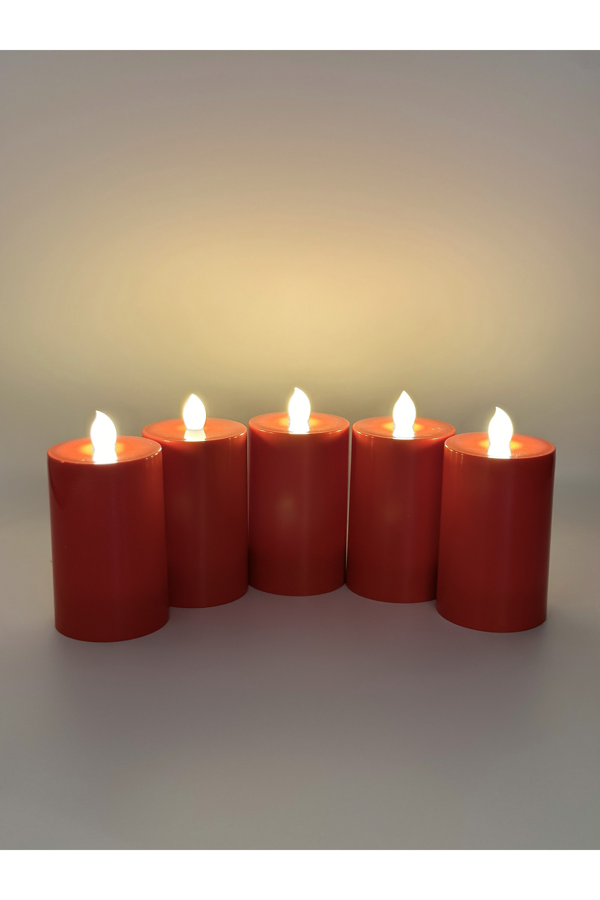 Led Mum 5 ad 10 cm kırmızı batom led mum çap 6 cm - Fiyatı, Yorumları