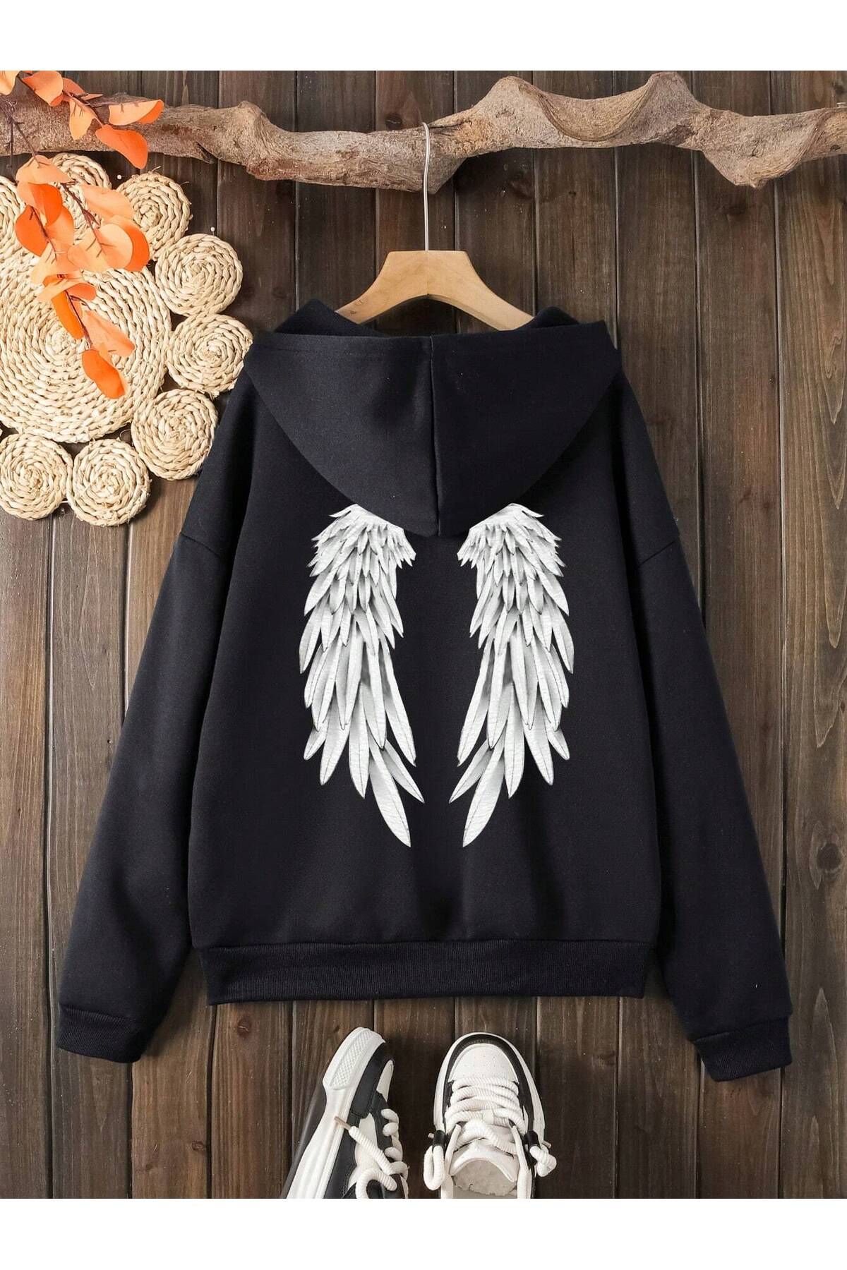 Hoodie with angel wings on back shop